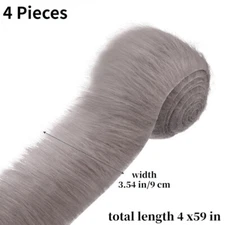 4 Pieces Faux Fur Trim Plush Strips Ribbon Fluffy Fabric Edge Sewing DIY Craft