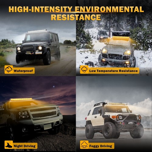 Auxbeam 50" LED Straight Light Bar 6 Modes Strobe Lamp 288W for Truck Boat Jeep - Picture 7 of 12