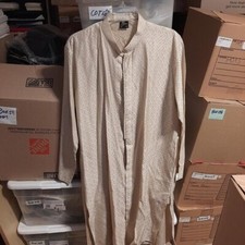 VTG Mebaz Men Long Suit Front Beads Indian Festival Floral Embroide Beige Sz XL