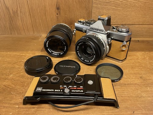 *CLA'd : Almost Mint : New Leather* Olympus OM-2 Film Camera 50mm 135mm Lens /JP