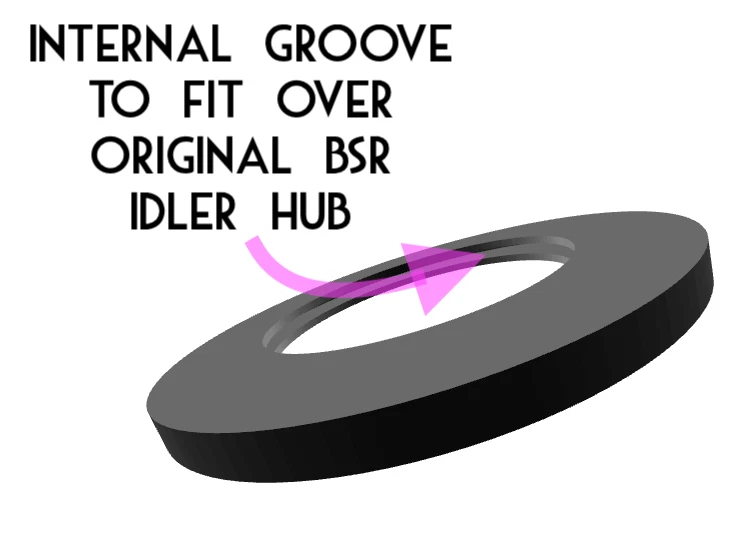 IDLER TYRE for Repair of BSR / Monarch Turntable Idler Wheel A101623 A102415 - image 2 of 3