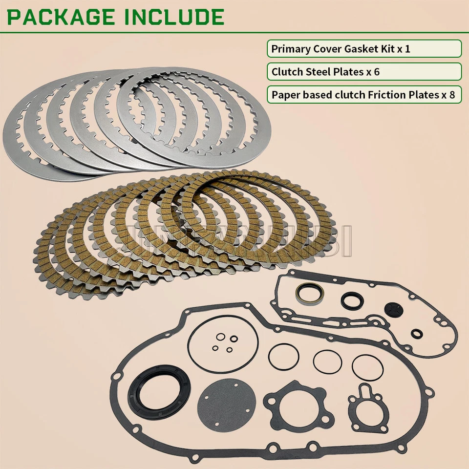 Kit y junta de placas de fricción de embrague para Harley Sportster 1200 XLH1200 XL1200 Foto 2 de 4