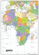 A1 Africa Political Wall Map Laminated