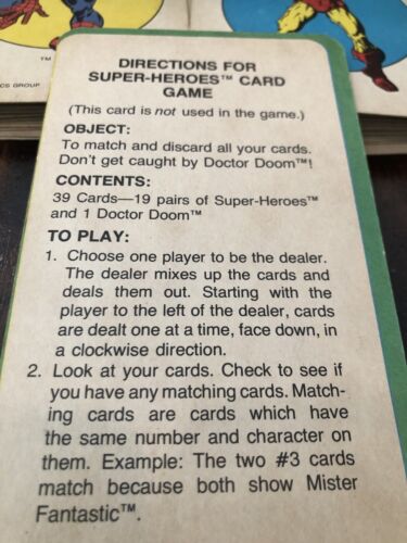Juego de Cartas Marvel Superhéroes MB Spider-Man Iron Man Doctor Doom De Colección 1978 - Imagen 3 de 10