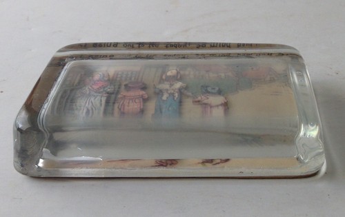 Vintage Raised Paper Art Paperweight With Hidden Message Text Around Edge - Picture 3 of 9