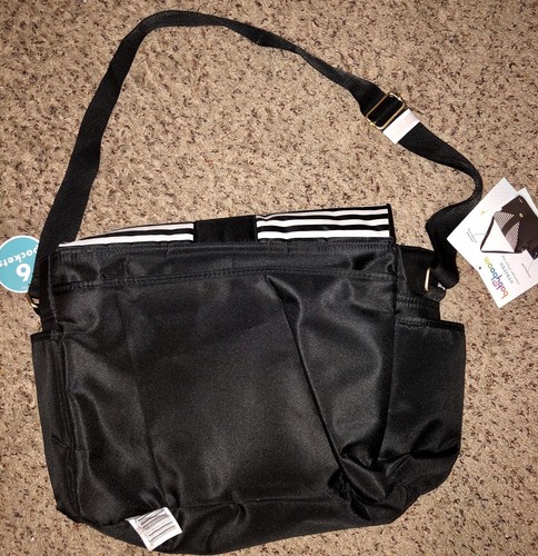 Baby Boom Black & White Stripes Messenger Diaper Bag - Picture 8 of 8