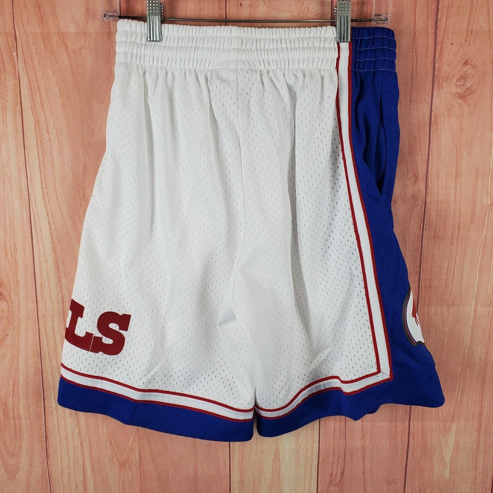 Pantalones Cortos Mitchell & Ness Para Hombres Equipo ID Malla Pequeños Blanco Azul Buffalo Bills Fútbol Foto 2 de 4