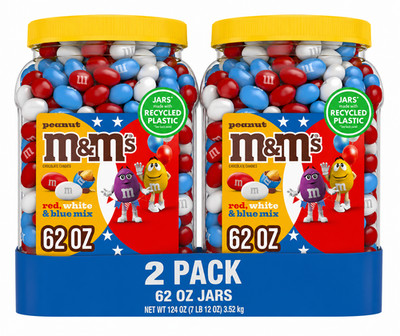 M&M'S Peanut Milk Chocolate Candy Bulk Jar 62 oz   FREE FAST SHIPPING (2 pack)