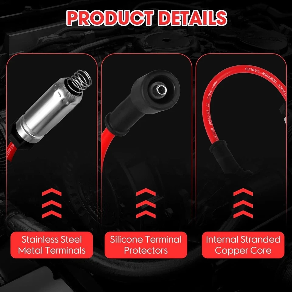 8 Cables De Bujias Alto Rendimiento Para Escalade Chevrolet Silverado Gmc Sierra - Image 3 of 4