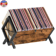 Vinyl Record Holder, Record Storage Rack Holds 80-100 LP  Wooden and Metal Record