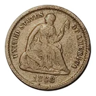 1868-S Seated Liberty Half Dime Silver Coin – S Mint #1014