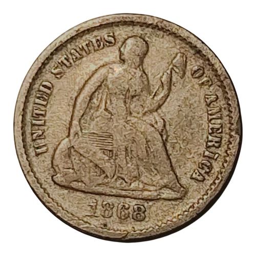 1868-S Seated Liberty Half Dime Silver Coin – S Mint #1014