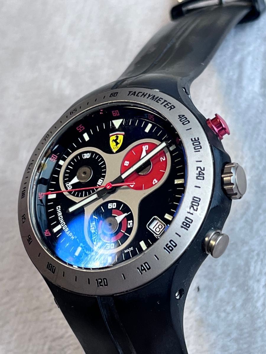 SCUDERIA FERRARI Chronograph Watch ETA Quartz Black Rubber Strap