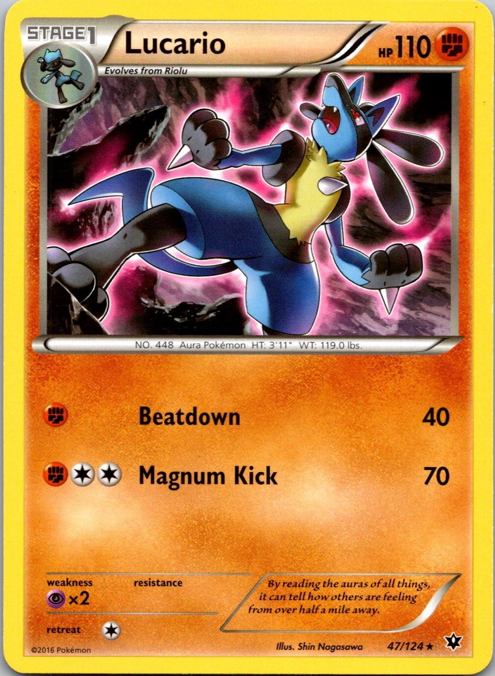 Rare Near Mint Lucario 47/124 Fates Collide Pokemon