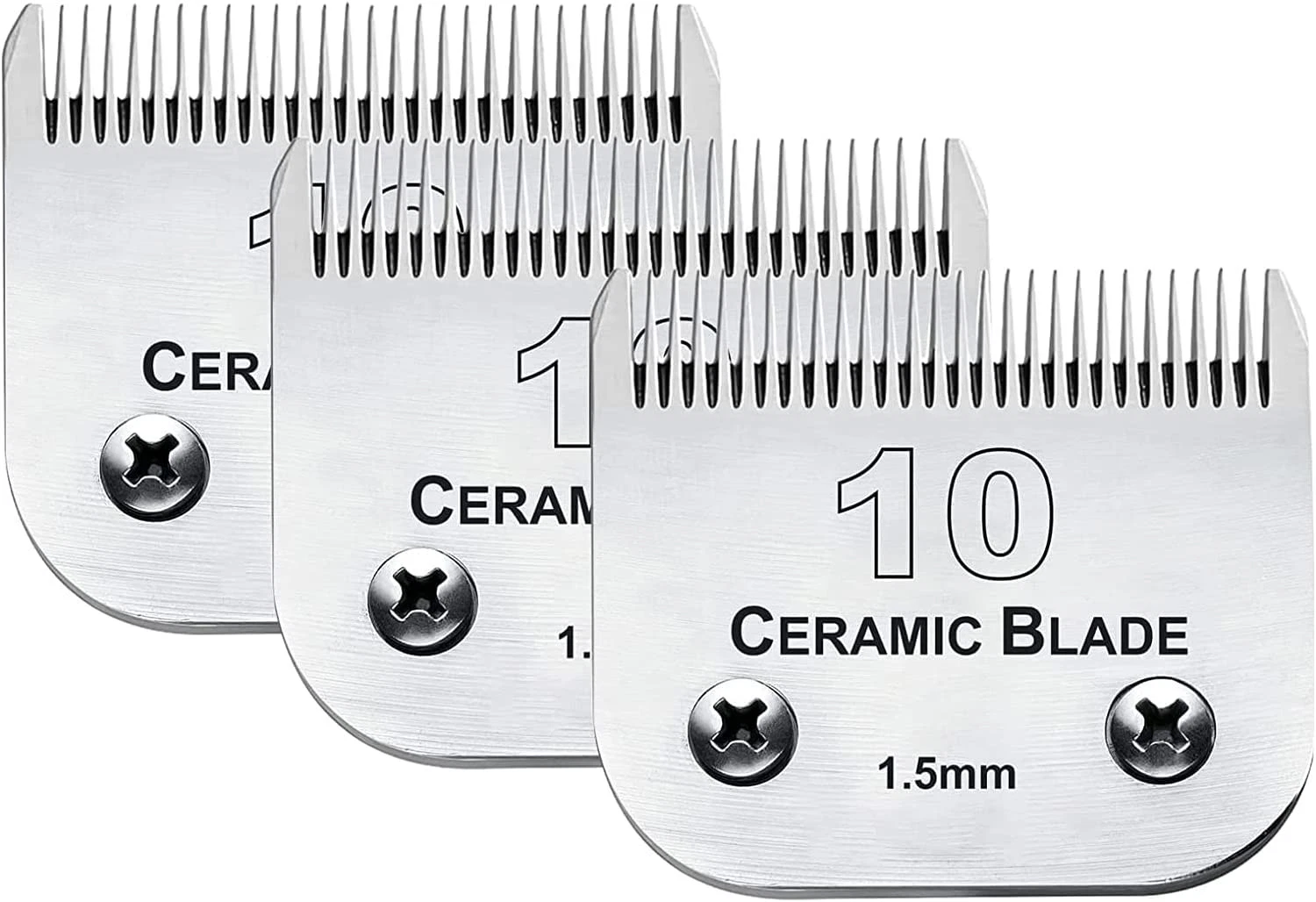 3 Pack 10 Blade Dog Grooming Blades Size-10 1/16-Inch Compatible with Andis