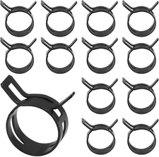 30Pcs Spring Band Hose Clamps 12mm Black Manganese Steel Fuel Air Water Tube