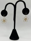 14K Yellow Gold Open Flower Dangle Earrings French Wire Floral 1.52g — photo 1