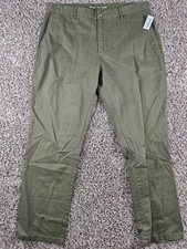 Old Navy Mens Sz 38x32 Straight Leg Flat Front Dress Pants Dark Olive Green