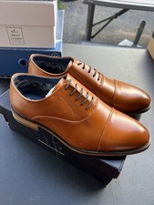 Bruno Marc Men's Leather Dress Shoes Oxford Cap Toe Brown Size 9W / EUR 42 New