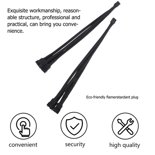 2 PCS Fan Interface Expansion Cable Adapter Cooling for Computer Case - 第 5/12 張圖片