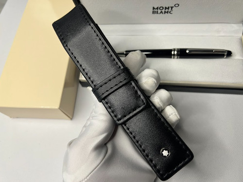 Authentic Montblanc Meisterstuck Black Leather Pen Pouch Case Luxury Boxed