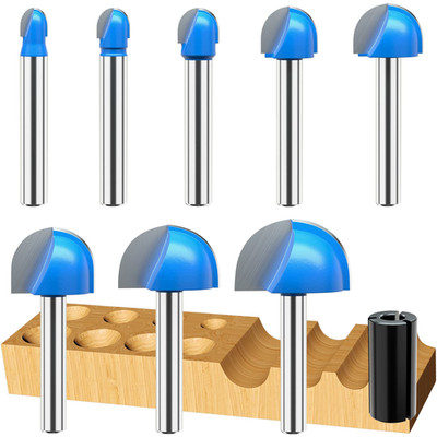 Cove Box Router Bit Set Solid Carbide Double Flute Core Box round Nose Router Bi