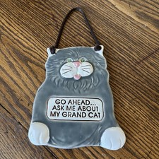 Smoky Mountain Pottery Cat Wall Plaque