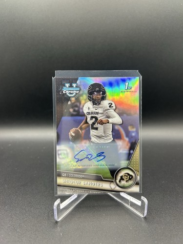 2023 Bowman Chrome 1st Refractor Autograph Shedeur Sanders #/499 #16 Browns
