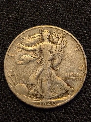 1946-D Walking Liberty Silver Half Dollar Coin.