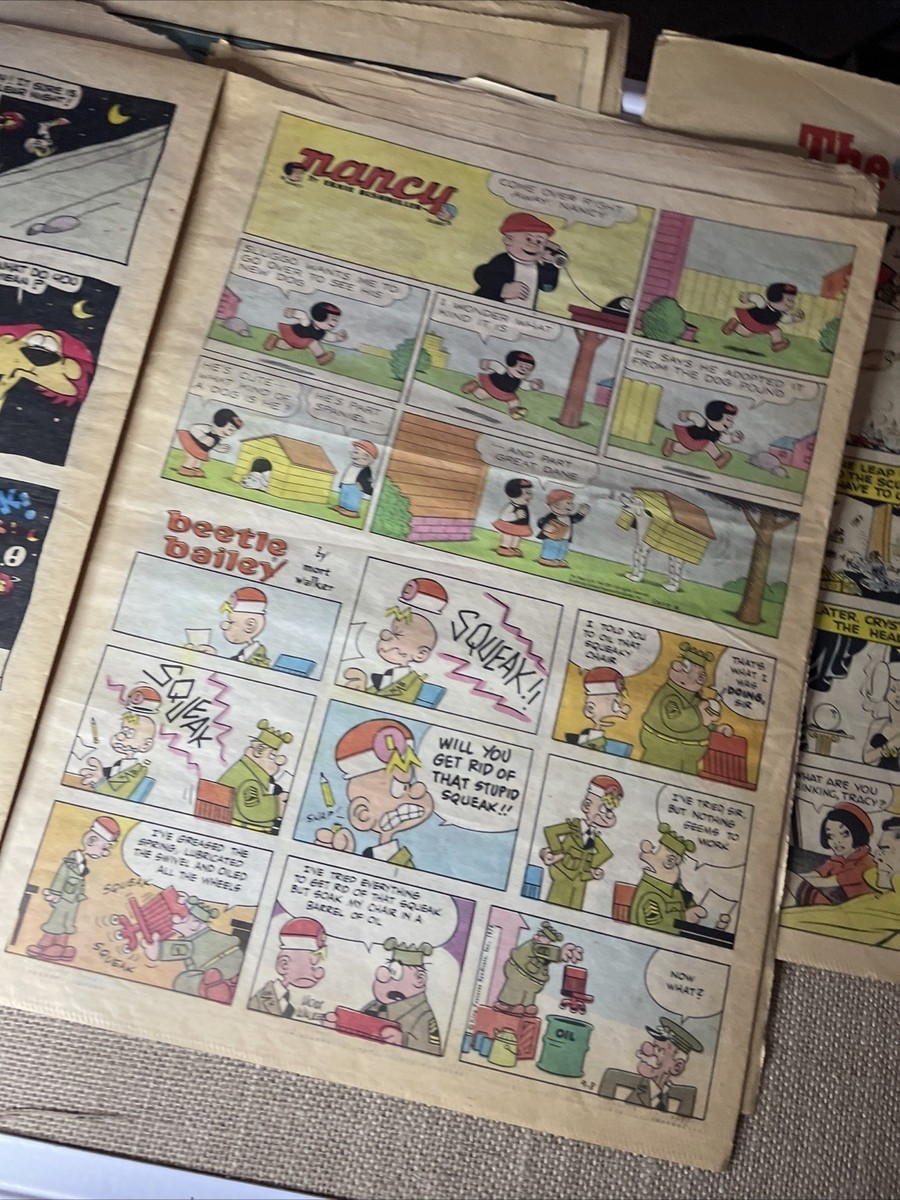 VINTAGE COMIC STRIPS 1970's Newspaper Funnies LOT Peanuts Cartoons