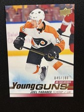 19-20 UD Series 2 Hockey Exclusives Parallel Young Guns 491 Joel Farabee /100