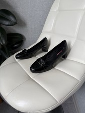 Prada Linea Rossa Patent Leather Loafers Block Heel Shoes Women  s Size 37