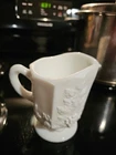 Milk Glass Creamer White Paneled Grape Embossed 5" Tall Westmoreland