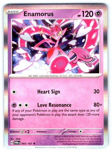 Pokemon TCG Enamorus 93/167 Twilight Masquerade SV6 Holo NM