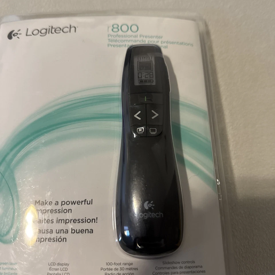 New Sealed!! Logitech R800 Laser Presentation Remote Control - Black - Image 2 of 4