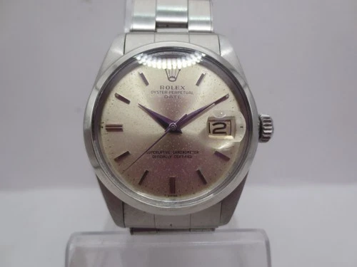 VINTAGE ROLEX OYSTER PERPETUAL DATE REF#1500 CAL.1560 STAINLESS STEEL MENS WATCH