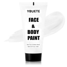 White Water Based Face Body Paint, 2.37 OZ Washable Large Tube Full Coverage Fac