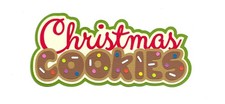 PREMADE SCRAPBOOK-PAPER PIECING-TITLE-HOLIDAY-SANTA-BAKING-CHRISTMAS COOKIES