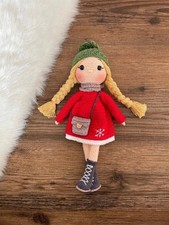 Strawberry Girl Crochet Doll Amigurumi Plushie Handmade Winter Snowflake Toy