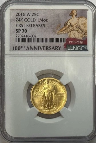 2016 W Standing Liberty Quarter 1/4 oz Gold NGC SP 70 First Releases