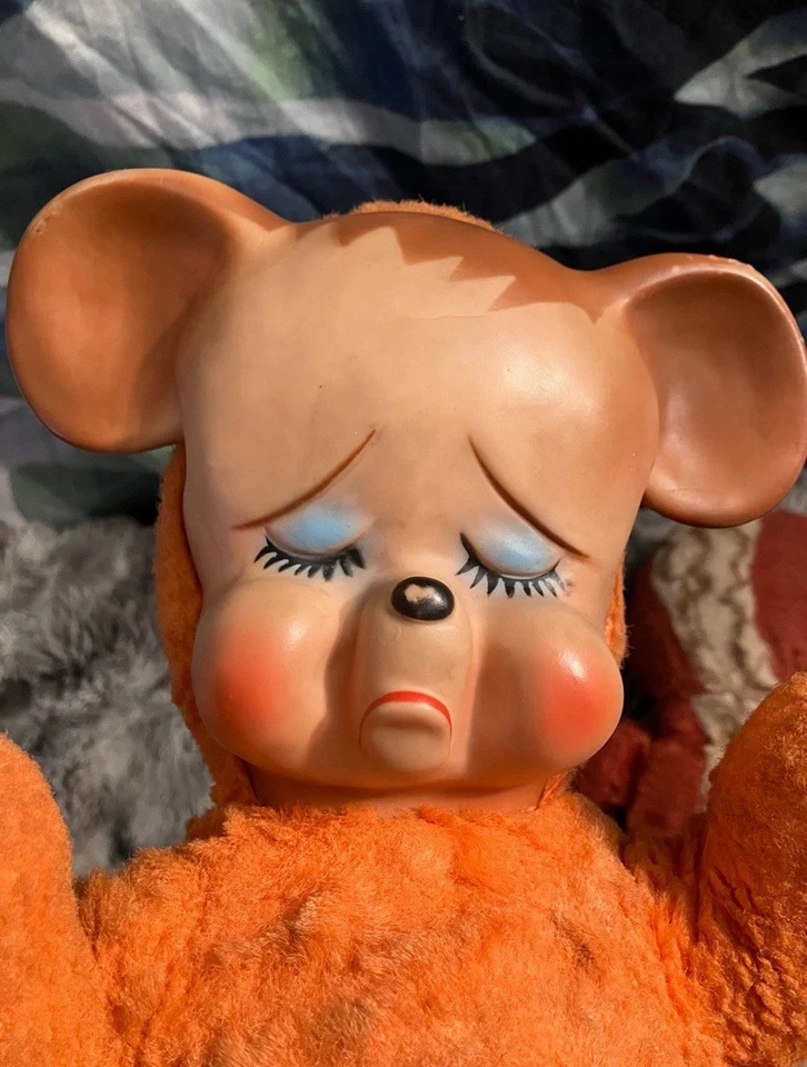 Vintage 1950's Knickerbocker Pouting Teddy Bear Plush Rubber Face - Image 4 of 4