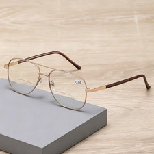Progressive Photochromic Reading Glasses Gold Multi Focus Anti Blue Light Reader