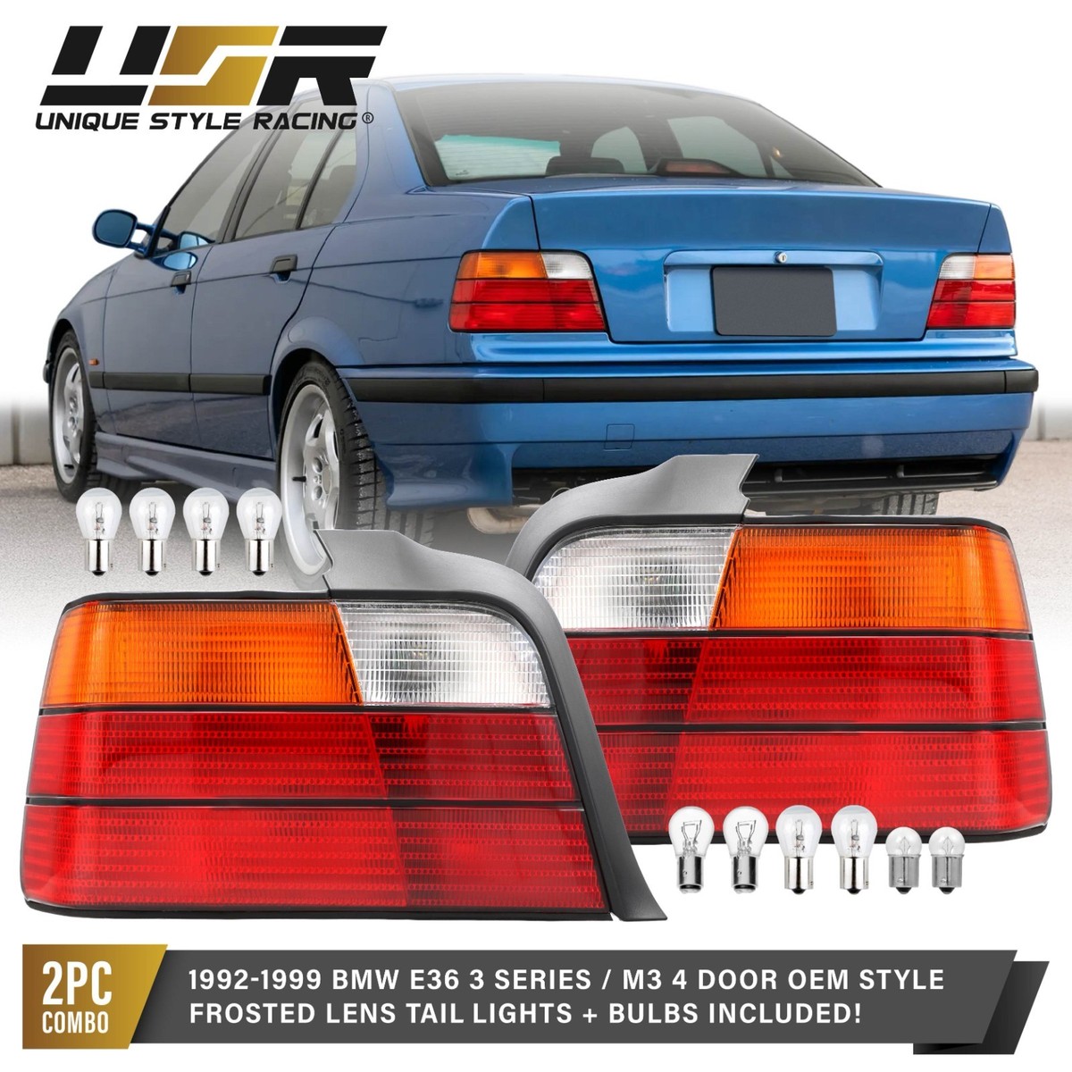OE Tail Light 63211393431 / 63211393432 set For 92-98 BMW E36 3