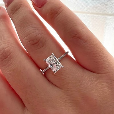 IGI Echtheit 1,75 ct Lab Created Radiant Cut Diamant 14k Weißgold E F VVS2