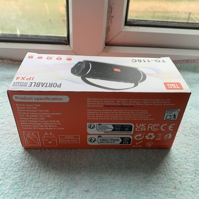 Brandneu T&G Bluetooth schwarze Farbe Lautsprecher 10 W Stereo, wasserdicht & tragbar