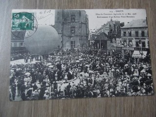 CPA DREUX FETE DU CONCOURS AGRICOLE DU 31 MAI 1908 ENLEVEMENT D ' UN BALLON