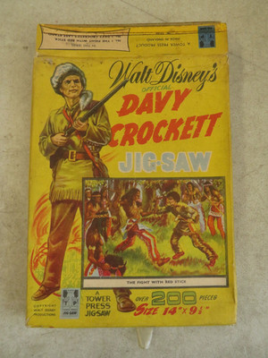 Vintage Walt Disney Official Davy Crockett Jigsaw Puzzle Box Only Tower Press