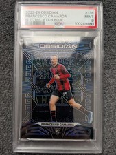 2023-24 PANINI OBSIDIAN FRANCESCO CAMARDA BLUE ELECTRIC ETCH ROOKIE#D17/20 PSA 9