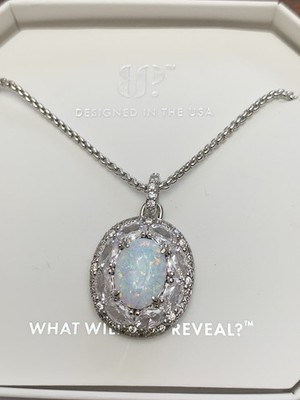 Bomb Party Necklace Oct 2025 NK63992 Kisses By Clarity Milky White Opal Rhodium 