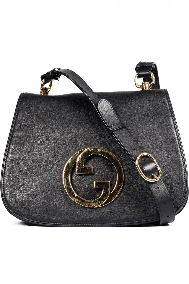 GUCCI BLACK BLONDIE MEDIUM GG LEATHER SHOULDER BAG